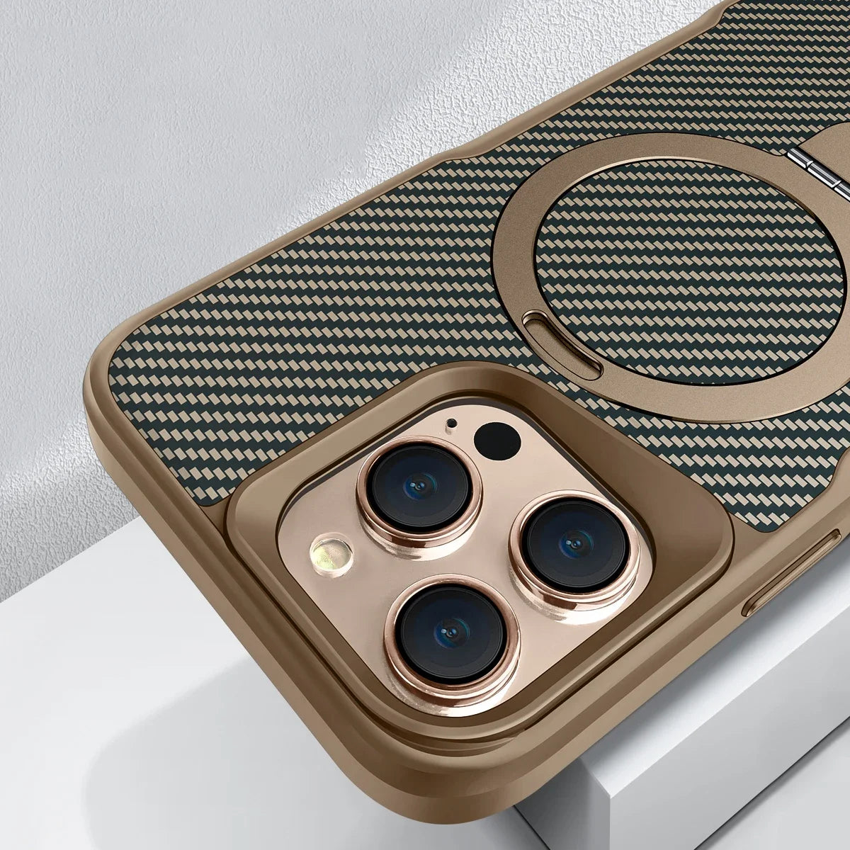 KARBIVO - Carbon Fiber Phone Case With Magnetic Charging Stand