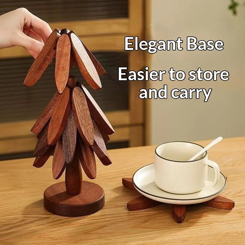 CALVYRA - Sculptural Wood Trivet That Protects Tables From Heat