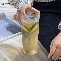 RILVENA - Striped Glass Tumbler for Distinctive Everyday Sipping