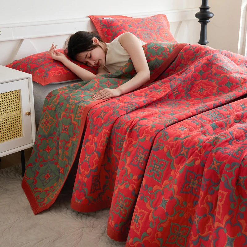 VAYLUNE - Floral Cotton Sofa Throw That Anchors the Room