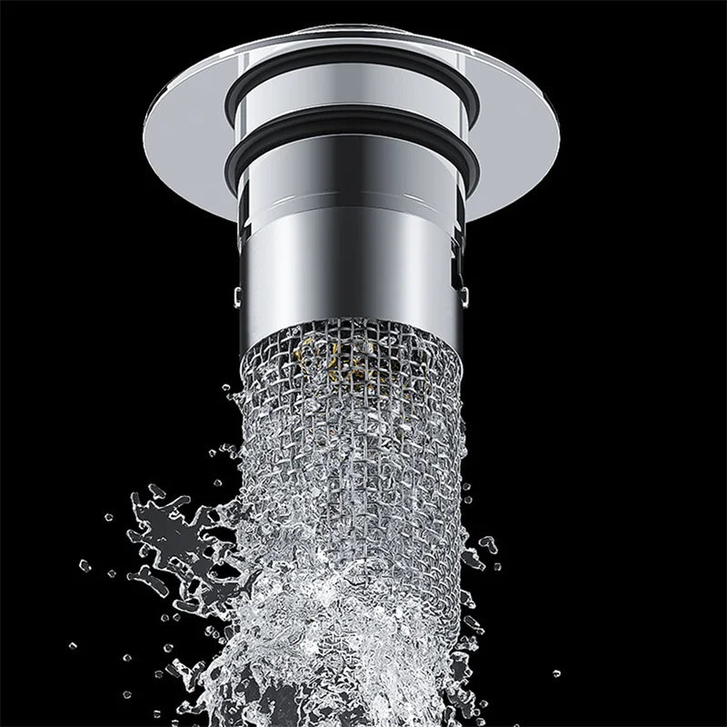 DRAIVEL - Polished Pop-Up Drain Stopper That Traps Hair and Prevents Clogs