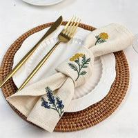 LUMEVRA - Embroidered Cloth Napkins for Artful Table Settings