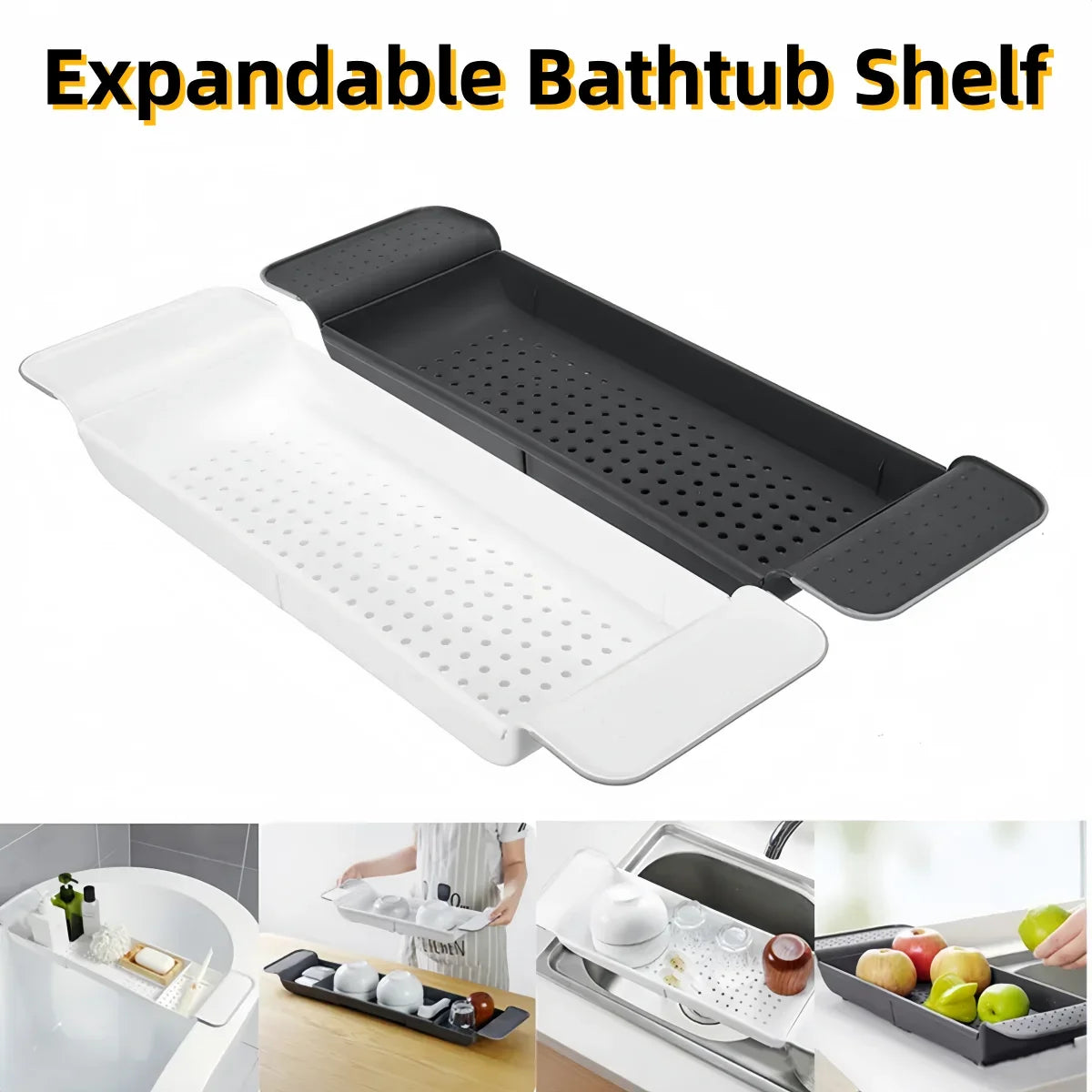 CADDIVA - Adjustable Bathtub Tray for Organized, Relaxing Soaks