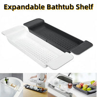 Retractable Bathtub Caddy Tray-Adjustable Plastic Bath Tub Organizer,Non-Slip Bathroom Shelf for Shower Storage bathtub tray