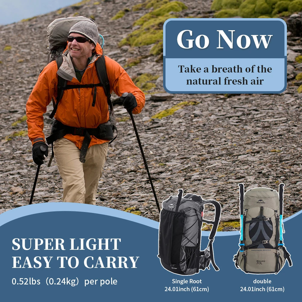ALVYRA - Three-Section Aluminum Trekking Poles for Stable Trail Support
