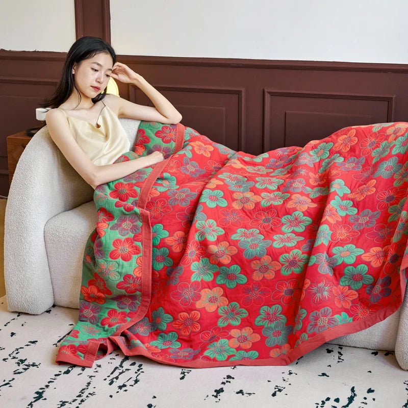 VAYLUNE - Floral Cotton Sofa Throw That Anchors the Room