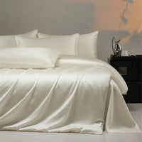 Luxury Bamboo Bedding Set with Duvet Cover Bed Sheet Pillowcases Solid Color 100% Bamboo Viscose Bedsheet Double Queen King Size