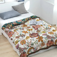 Textile City Floral Cotton 6-Layer Gauze Towel Blanket Pastoral Style Plant Flower Throw Blanket Breathable Soft Blanket for Bed