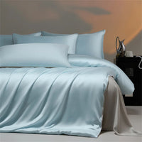 Luxury Bamboo Bedding Set with Duvet Cover Bed Sheet Pillowcases Solid Color 100% Bamboo Viscose Bedsheet Double Queen King Size
