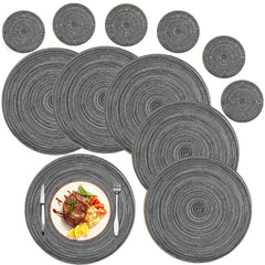 WEVLYRA - Braided Placemat and Coaster Set for Table Protection