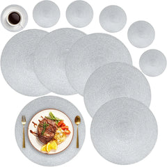 WEVLYRA - Braided Placemat and Coaster Set for Table Protection