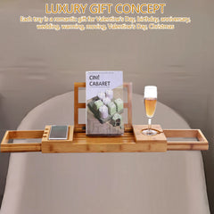 SOAKIVA - Adjustable Bamboo Bath Tray for Relaxed Soaking
