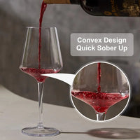 MICHLEY 2/4/6PCS Set Unbreakable Floating Plastic Wine Glass Goblet Transparent Tritan Plastic Wine Juice Drink Cup Pool Party