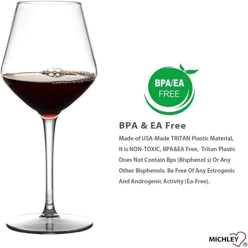 BRILVIA - Unbreakable Wine Glass Set for Worry-Free Outdoor Dining