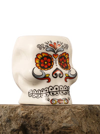 Drinking Glasses,Tattoo Skull Tiki Cocktail Glass,Flower Face Creative Cocktail Glasses,Ceramic Wineglass,Hawaii Bar Accessories
