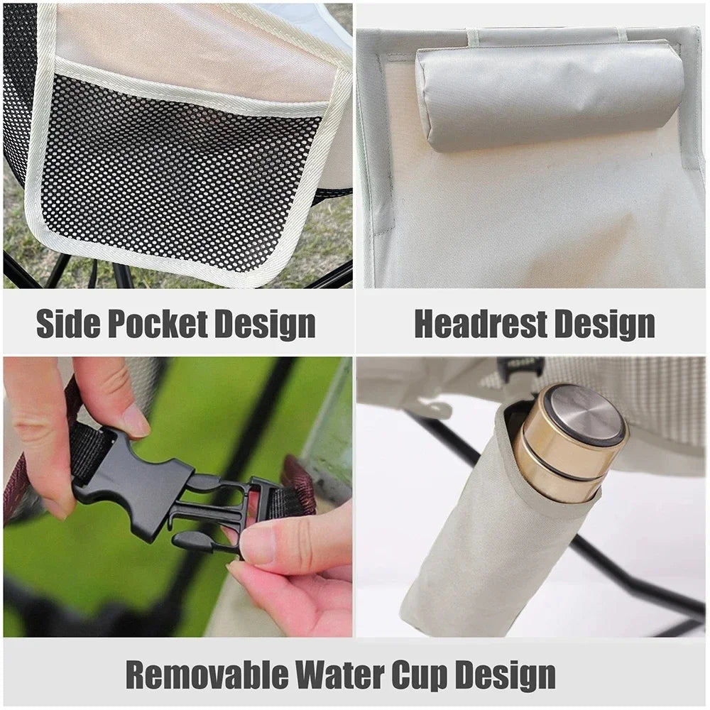 FOLVANE - Folding Camping Chair With Supportive Headrest
