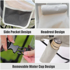 FOLVANE - Folding Camping Chair With Supportive Headrest