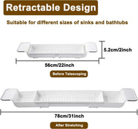 Expandable Drain Bath Shelf Caddy Tray Multifunctional Plastic Bathtub Tray Bathroom Organizer Simple Stylish Bathtub Storage