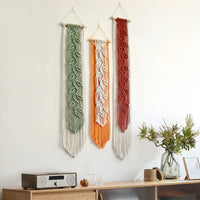 Nordic Leaf Woven Macrame Tapestry Hanging Boho Garden Tassel Wall Hanging Living Room Bedroom Home Hotel Decor Dream Catcher