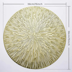 GILVORA - Set of Four Gold Leaf Placemats for Table Protection