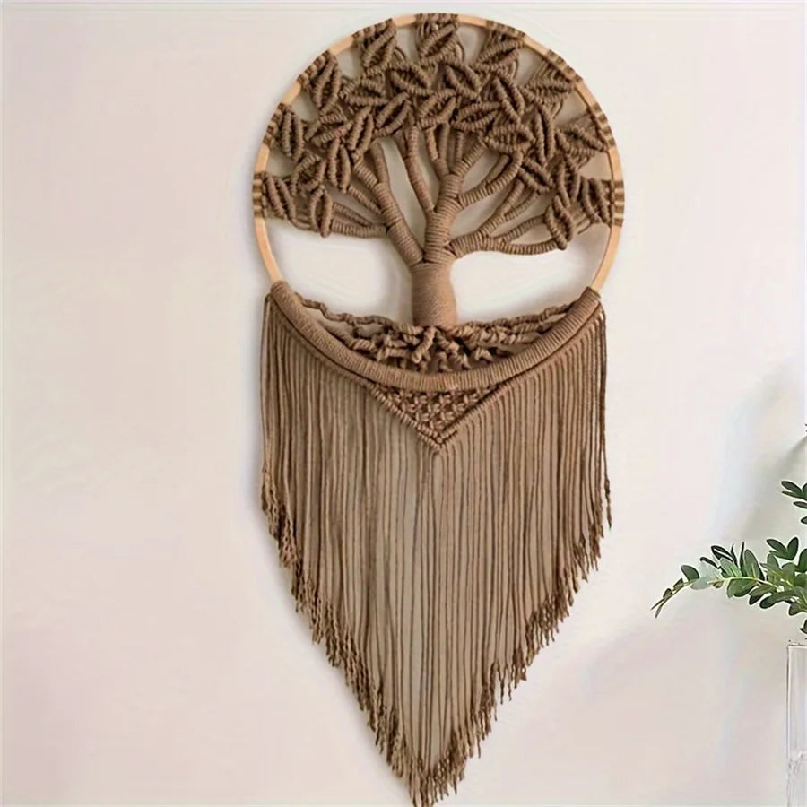 Tree of Life Macrame Wall Hanging Handmade Woven Boho Home Wall Decor for Bedroom Nursery Apartment Dorm Decoration,Gift Girl