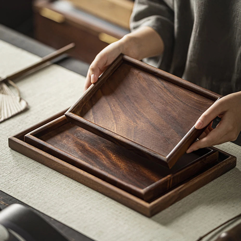 BAMBRIS - Curved Bamboo Serving Tray for Spill-Free Hosting