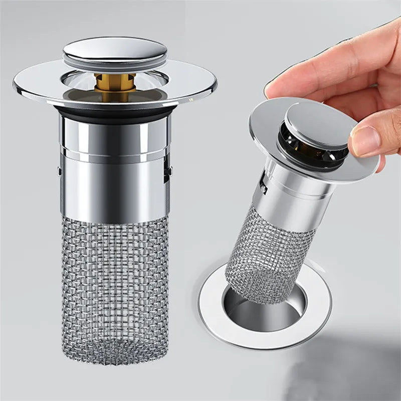 DRAIVEL - Polished Pop-Up Drain Stopper That Traps Hair and Prevents Clogs