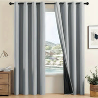 LUXEDRAPE - Modern 100% Blackout Curtains with Coated Lining for Bedroom & Living Room