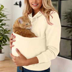 PAWNUVA - Pet Pocket Hoodie for Cozy Hands-Free Cat Carrying