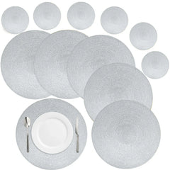 WEVLYRA - Braided Placemat and Coaster Set for Table Protection