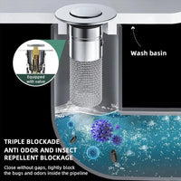 PLUVORA - Press-Type Basin Drain Stopper for Clog-Free Cleaning