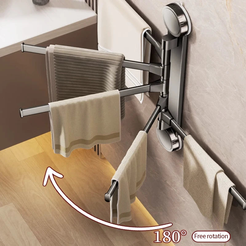 ROTAVRA - Folding Suction Towel Rack for Drill-Free Storage