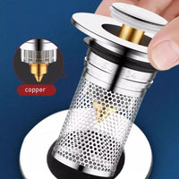 PLUVORA - Press-Type Basin Drain Stopper for Clog-Free Cleaning