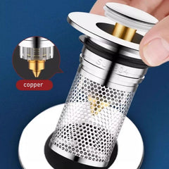 PLUVORA - Press-Type Basin Drain Stopper for Clog-Free Cleaning
