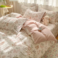High Quality Cotton Luxury Floral Style Bedding Set 100% Cotton Duvet Cover Set 1 Duvet Cover 2 Pillow Shams Single/Double/King