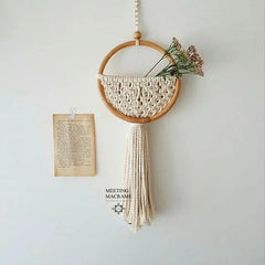 KNOTELIA - Round Macrame Wall Hanging for Textured Room Decor