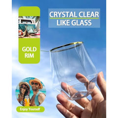 GLIMORA - Gold-Rim Stemless Cups for Shatter-Free Entertaining