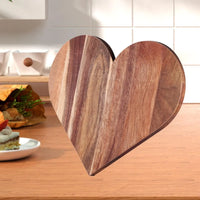 Wooden Heart Shaped Cutting Board 35.5x29.5cm for Valentine’S Dinner Smooth Surface Multipurpose Portable Serving Platter