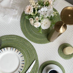 WOVELIA - Round Woven Placemat for Artistic Heat Protection