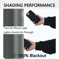 LUXEDRAPE - Modern 100% Blackout Curtains with Coated Lining for Bedroom & Living Room