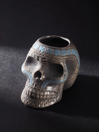Drinking Glasses,Tattoo Skull Tiki Cocktail Glass,Flower Face Creative Cocktail Glasses,Ceramic Wineglass,Hawaii Bar Accessories