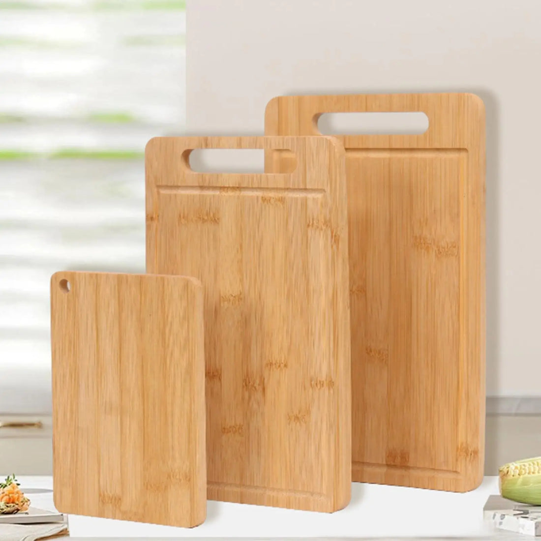 Wooden Cutting Board Bamboo Food Cutting Table Kitchen Serving Board Thickened Chopping Panel for Meat Fruit Vegetables Bread