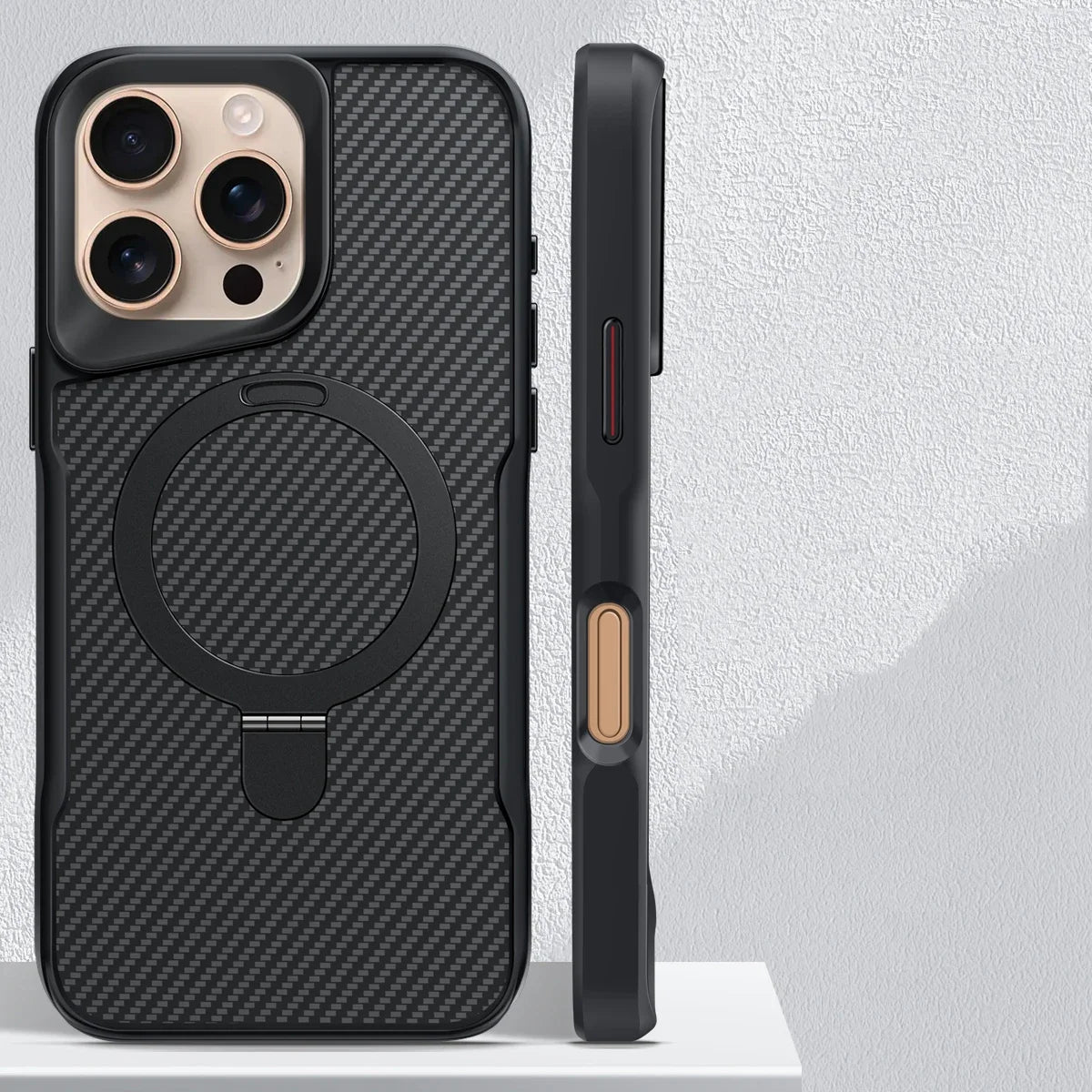 KARBIVO - Carbon Fiber Phone Case With Magnetic Charging Stand