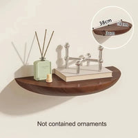 Solid Wooden Semicircle Wall Shelves Background Entryway Decorative Floating Organization Storage Holders Bedroom Kitchen Racks