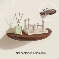 CIRVAYA - Solid Wood Semicircle Shelf for Artful Wall Storage