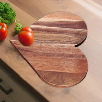 Wooden Heart Shaped Cutting Board 35.5x29.5cm for Valentine’S Dinner Smooth Surface Multipurpose Portable Serving Platter