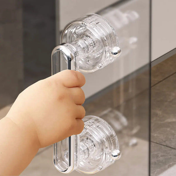 Strong Suction Cup Handrail Bathroom Reusable Handle For Bathroom Handrail Grab Bathroom Door Can Be Transparent
