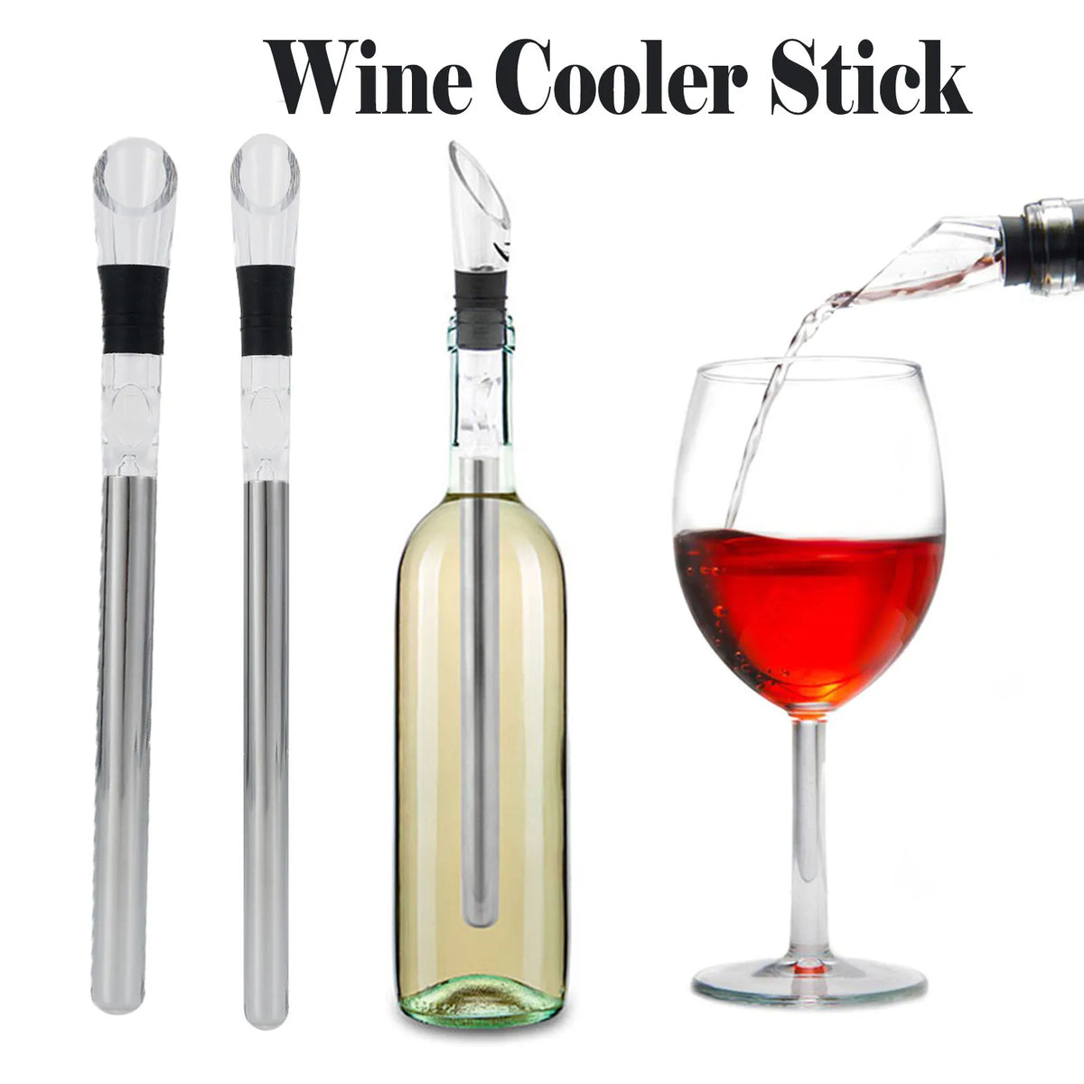 PUREVINO - Wine Aerator and Cooling Stick for Fuller Flavor