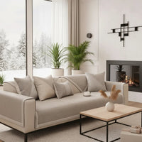 NATURWEFT – Non-slip cotton-linen sofa cover for all seasons