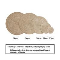 Nordic Style Imitation Cotton Yarn Placemat Round Ramie Woven Coaster Insulation Dish Mat Household Anti-scald Mat